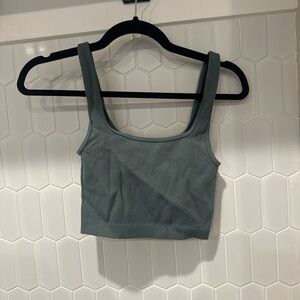 Zara Ribbed Blue Tank Top